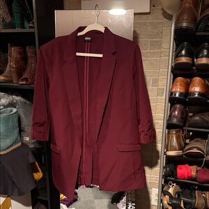 INC International Concepts Women's Deep Red Blazer